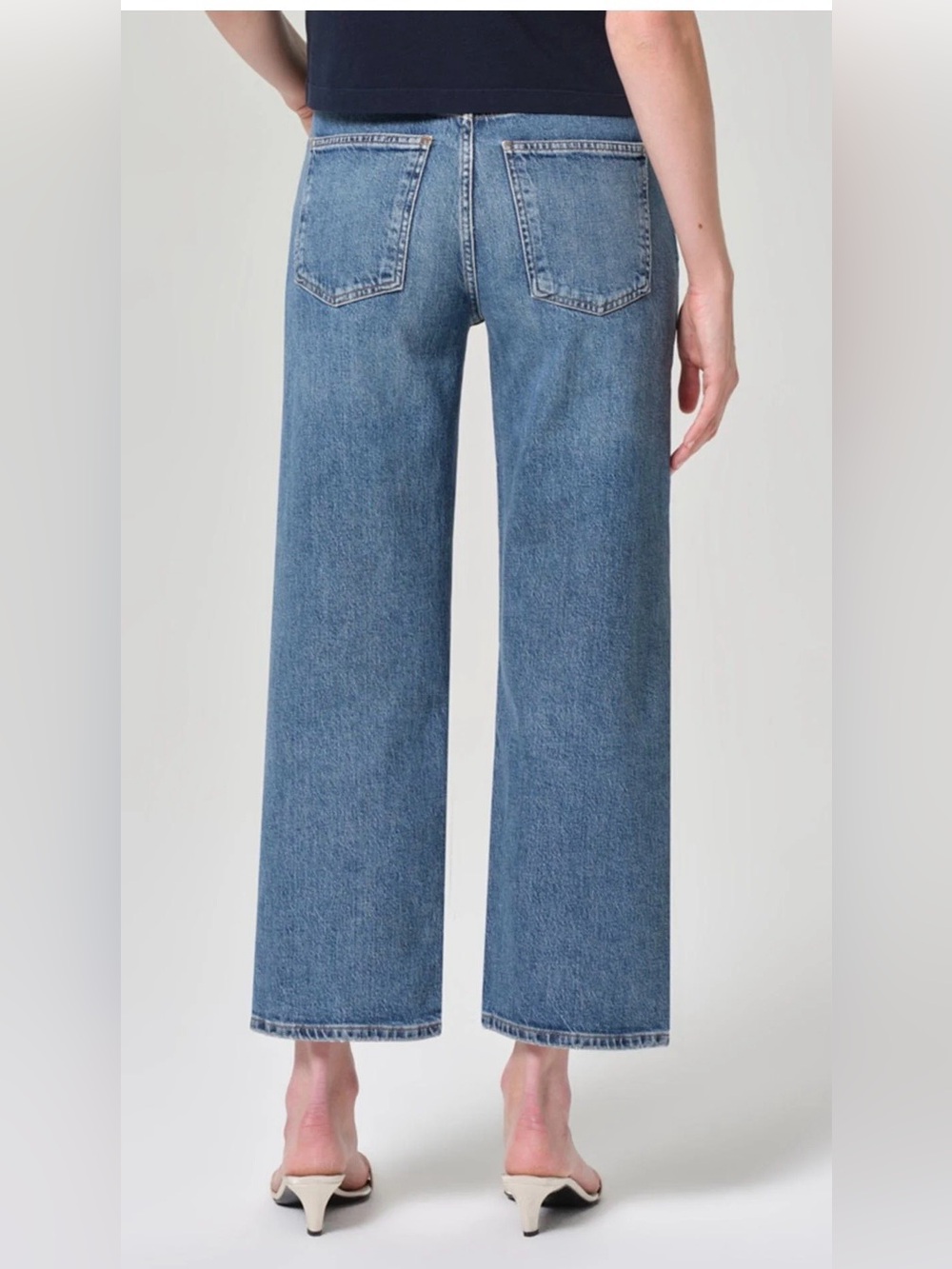 AGOLDE Harper Crop Jeans Size 31 High Rise Wide Leg Crop Medium Wash Denim - Picture 6 of 12